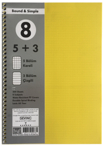 200 Yaprak PP Kapak Ayraçlı Defter