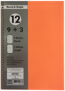 300 Yaprak PP Kapak Ayraçlı Defter